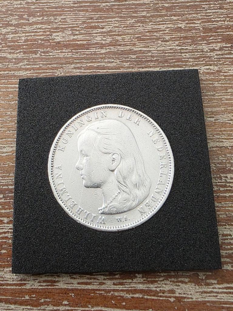 Zilveren 1 Gulden Koningin Wilhelmina 1892, 1 gulden, Zilver, Ophalen of Verzenden, Koningin Wilhelmina