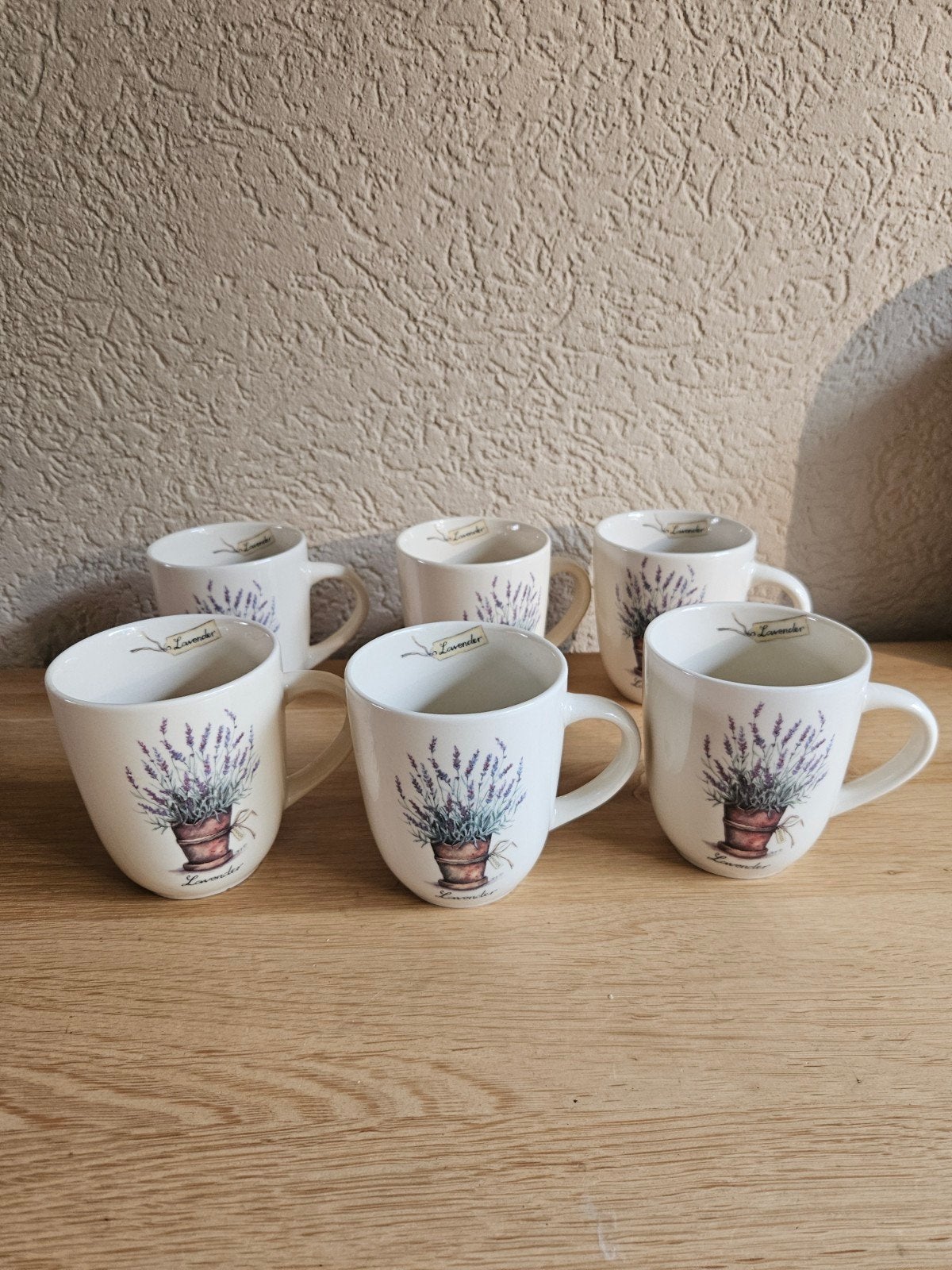 6 jet ter steege lavendel mokken, Ophalen of Verzenden, Zo goed als nieuw, Overige stijlen, Kop(pen) en/of Schotel(s)