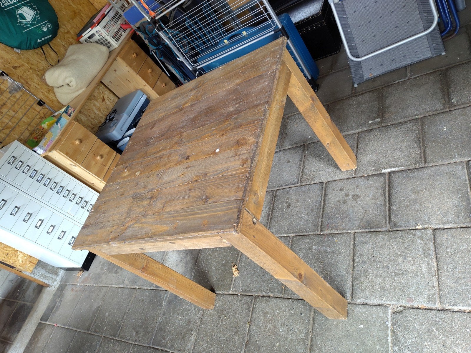 Massief houten tafel, Huis en Inrichting, Tafels | Eettafels, Ophalen, Zo goed als nieuw, Rechthoekig, 50 tot 100 cm