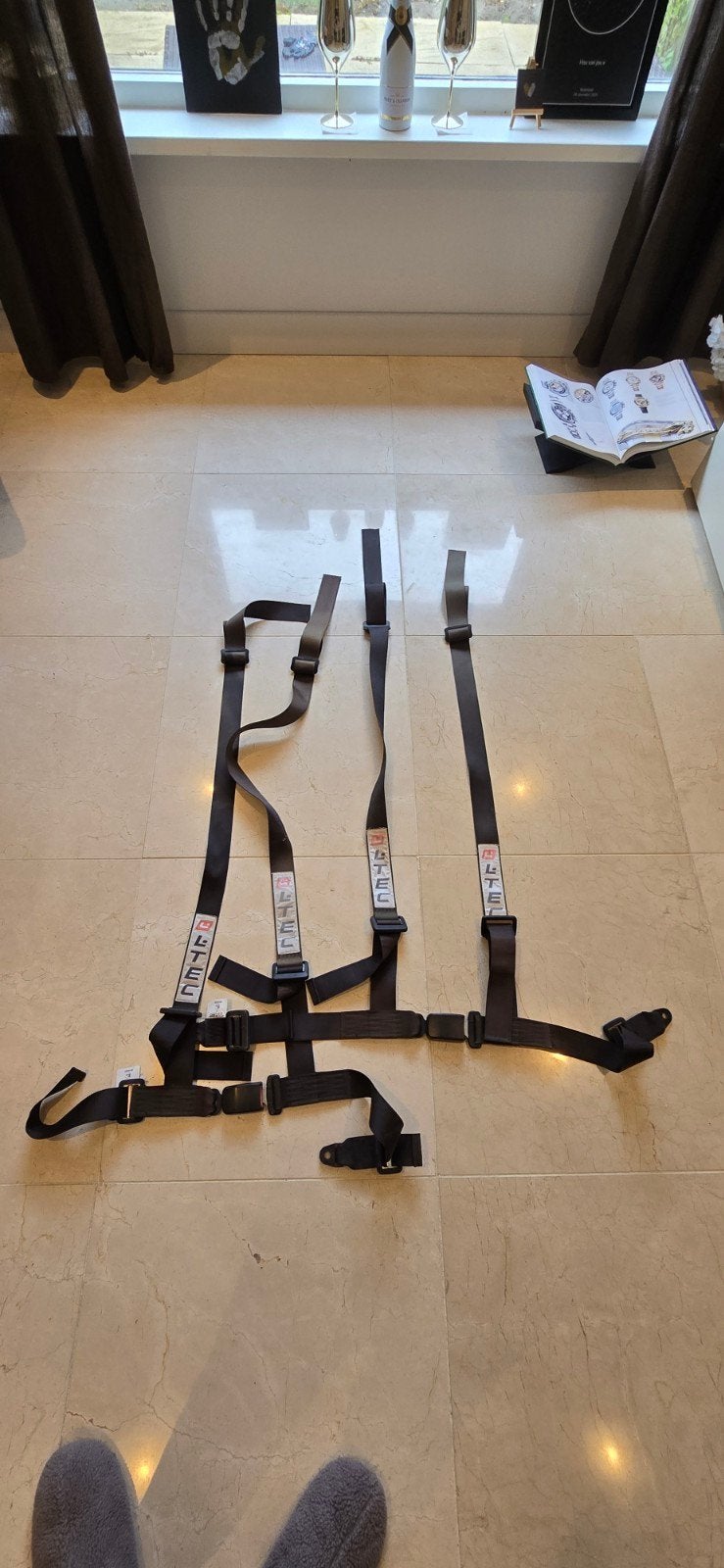 Ltec 4 punts gordels zwart sparco schroth sabelt qsp omp, Auto diversen, Ophalen of Verzenden