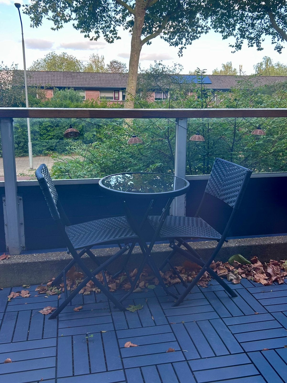 Bistroset / balkonset – 2 stoelen + tafel, Ophalen, Zo goed als nieuw, 2 zitplaatsen