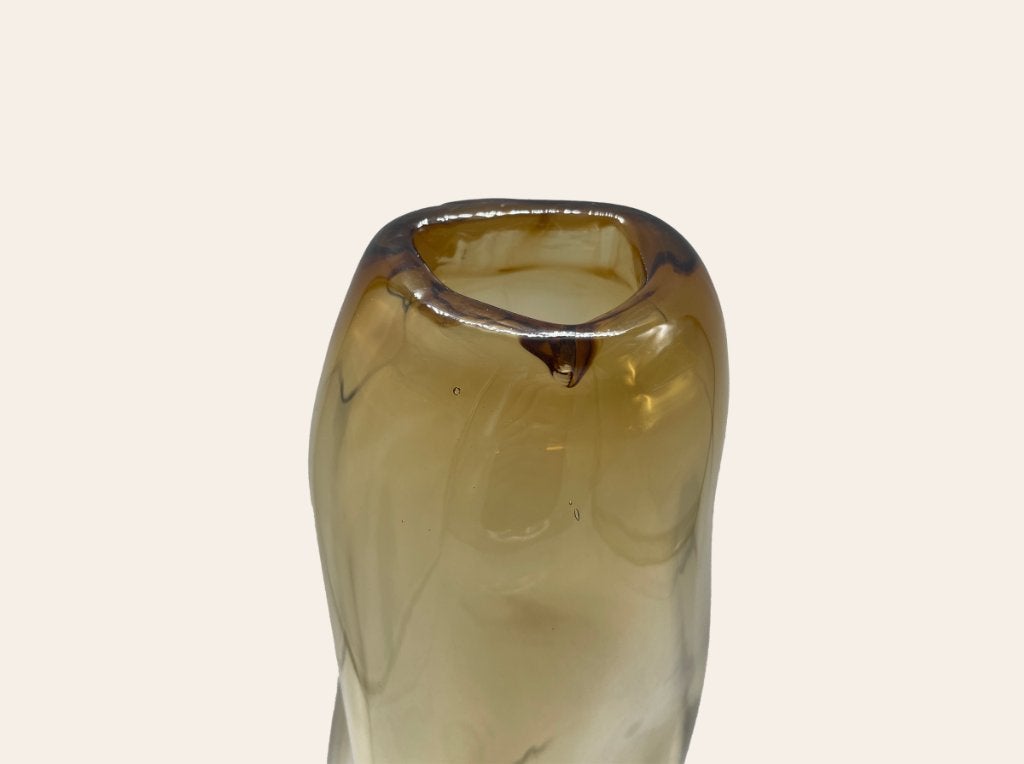 Ferm Living Water Swirl -  geel glas | transparant, Huis en Inrichting, Ophalen, 47 cm, Geel, Glas