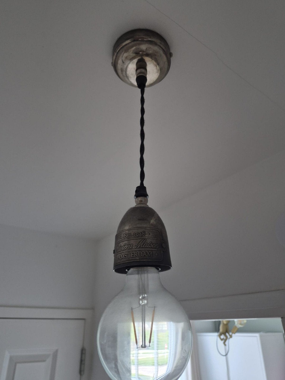Hang lamp riviera maison, Huis en Inrichting, Lampen | Hanglampen, Ophalen of Verzenden, Zo goed als nieuw, Metaal, Minder dan 50 cm