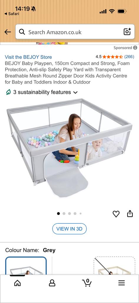 Bejoy babybox, Kinderen en Baby's, Boxen, Ophalen of Verzenden, Nieuw, Vierkant