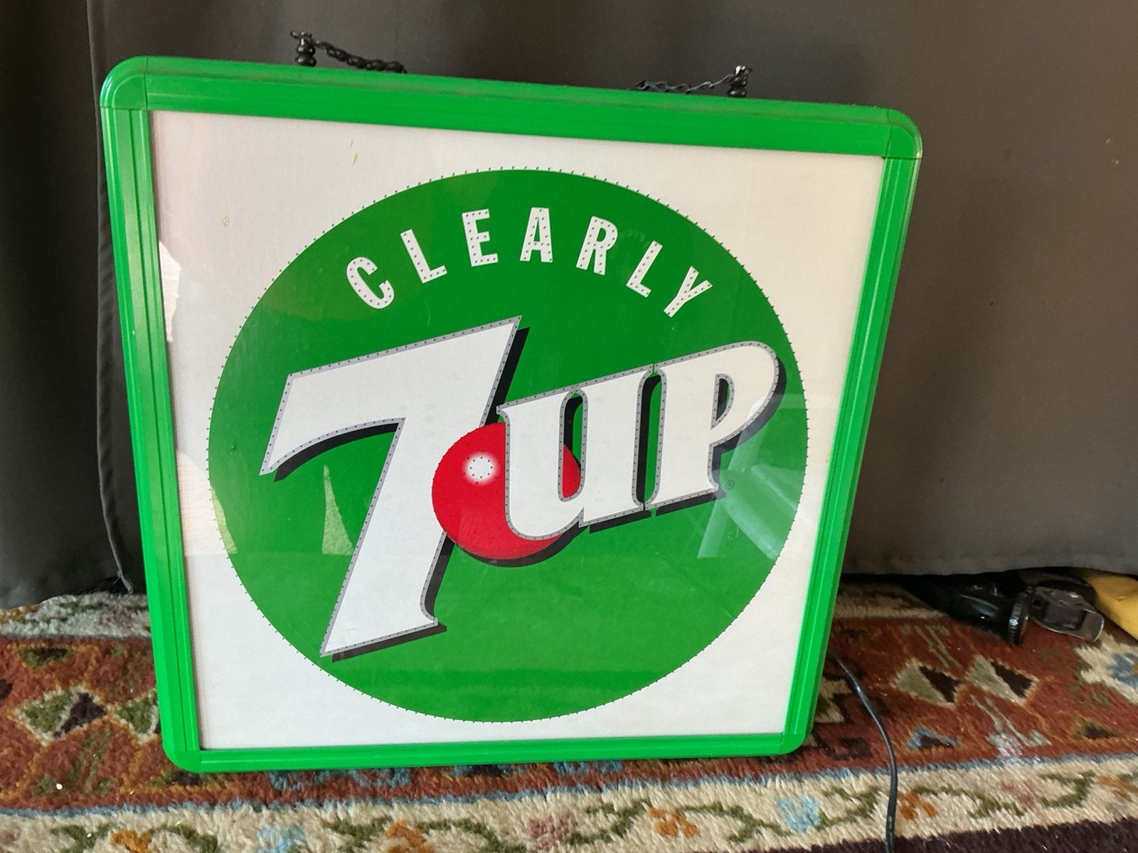 Punt gaven lichtbak 7Up 45/45 cm geen koopje serieus bieden, Verzamelen, Ophalen of Verzenden, Zo goed als nieuw