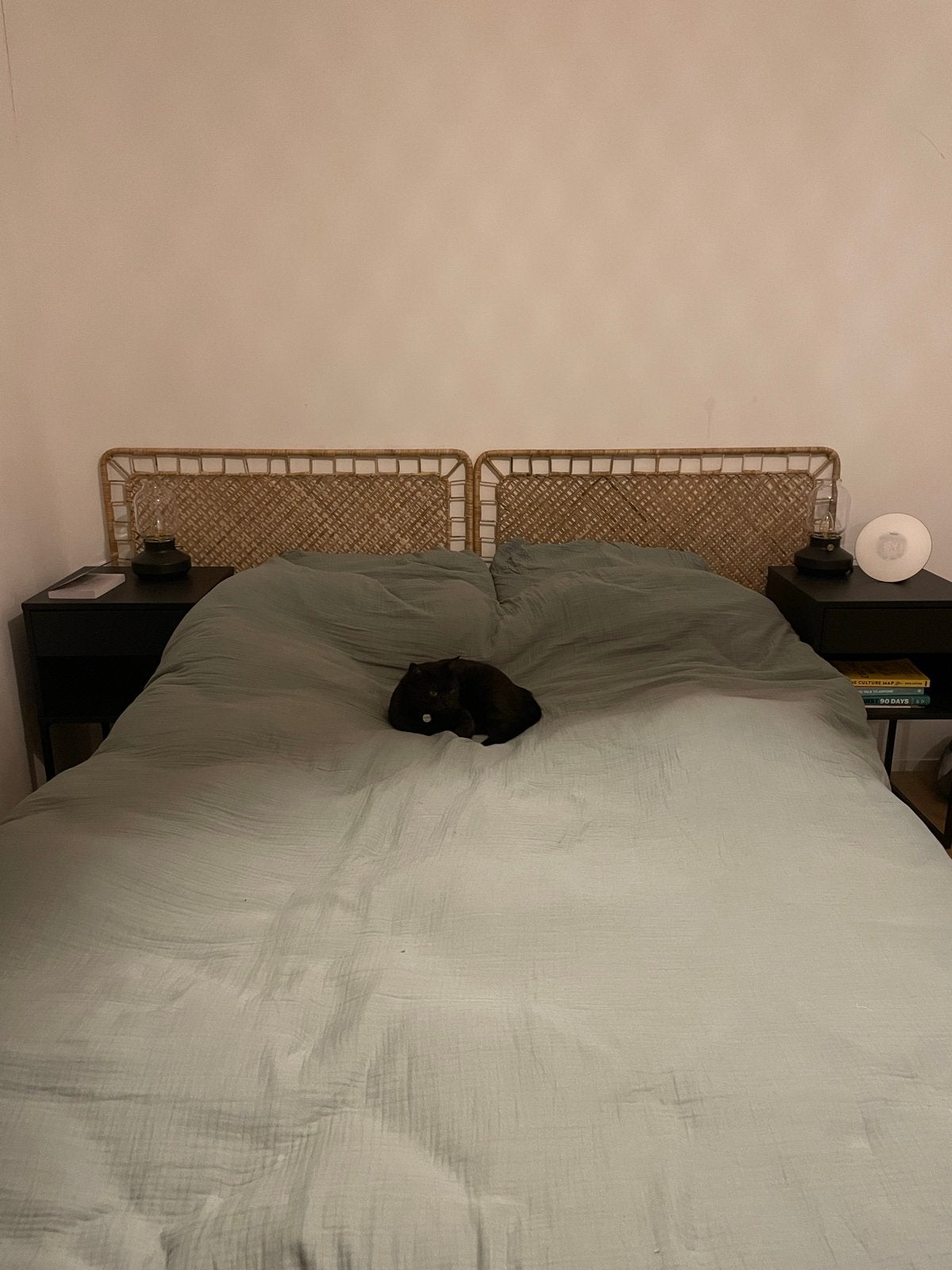 2x IKEA Tolkning Hoofdeinde Bed - Zo goed als nieuw, Ophalen, Overige materialen, Beige, Tweepersoons