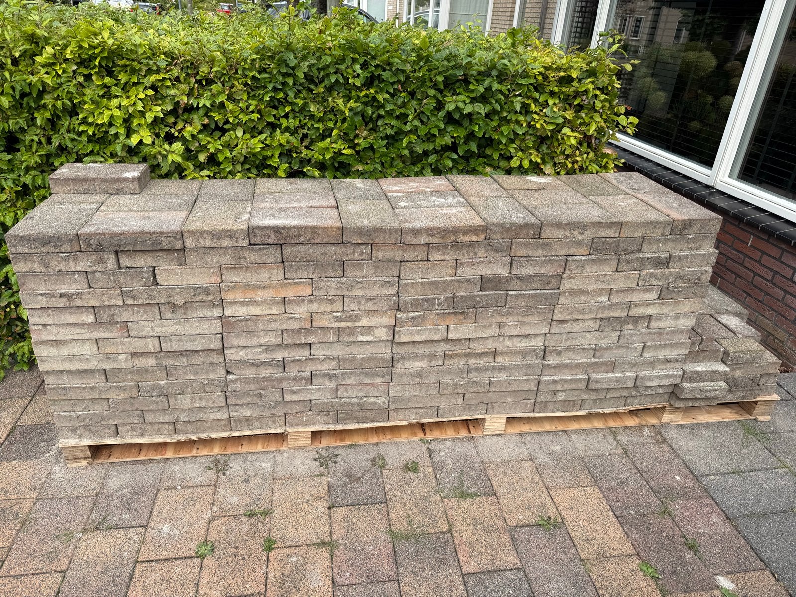 Betontegels 30x20x6 ongeveer 30m2, Ophalen, Gebruikt, Klinkers, 10 m² of meer