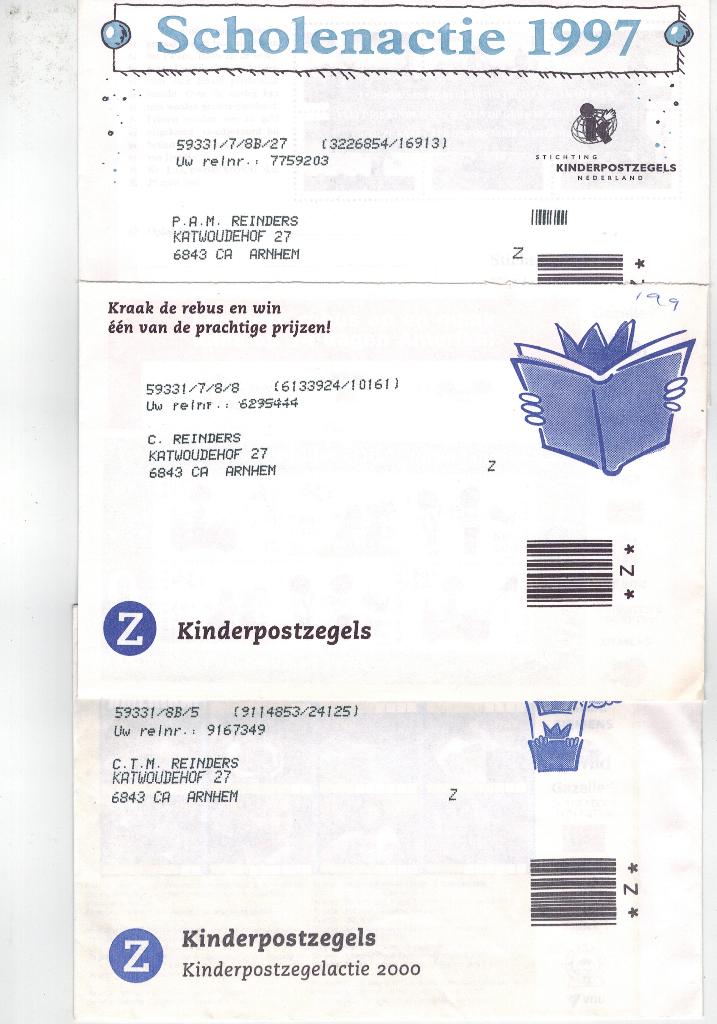 Pt-9:   Nederland 10 complete enveloppen kinderzegels, Verzenden, Na 1940, Postfris