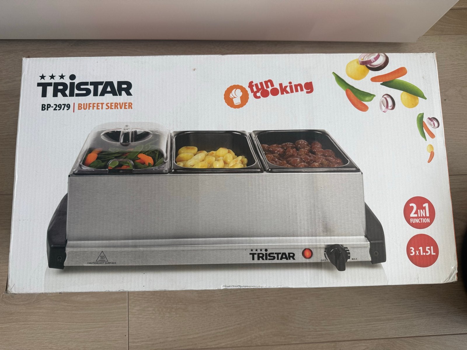 NIEUW Tristar BP-2979 Buffet Server - 3x 1.5L Warmhoudschaal, Ophalen of Verzenden, Nieuw