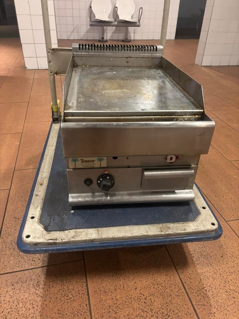 Horeca diamond gas bakplaat spiegelplaat rvs keuken, Ophalen of Verzenden