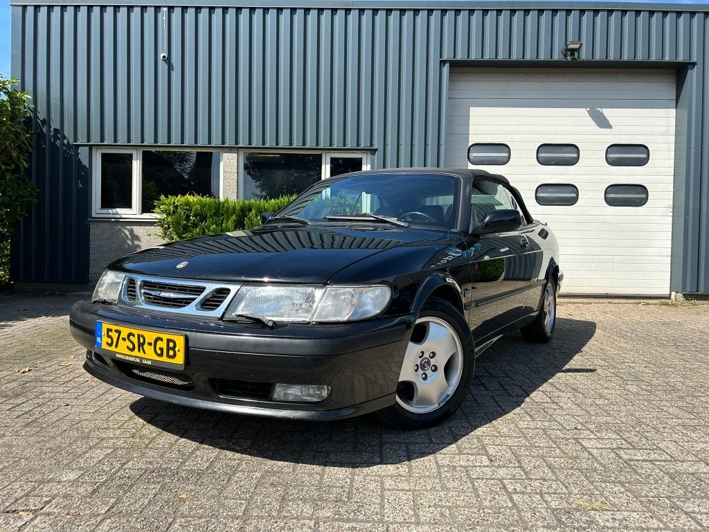 Saab 9-3 2.0t Cabrio 2000 Zwart Airco Cruise, 730 kg, Beige, 4 cilinders, Cabriolet