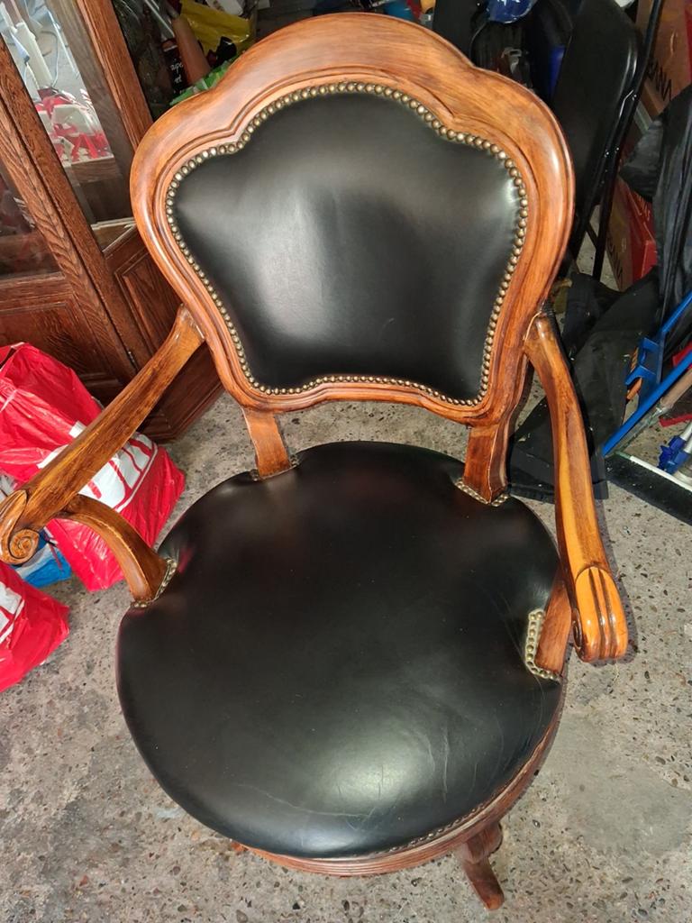 Zwart leder bureaufauteuil.inwst, Ophalen of Verzenden