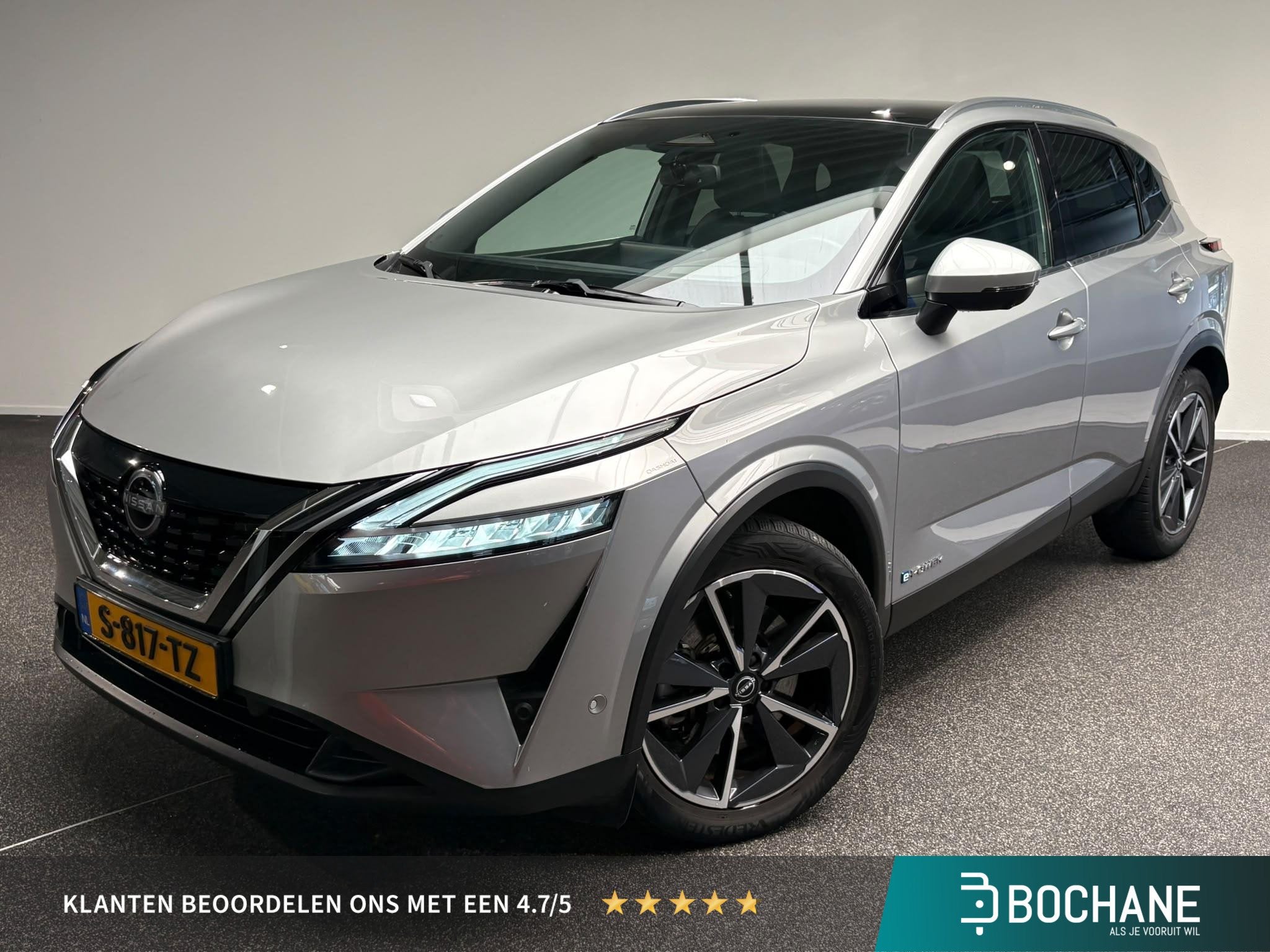 Nissan Qashqai 1.5 e-Power Tekna | 360 Camera | Stoel / Stuu, Gebruikt, 190 pk, Leder en Stof, Origineel Nederlands