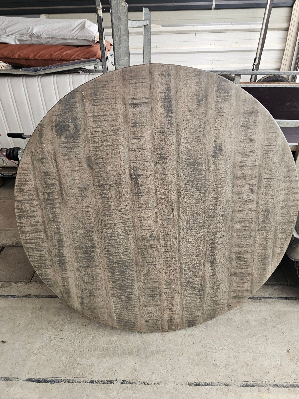 Ronde mangohouten tafel 120 cm, Ophalen, Rond, Zo goed als nieuw, Vier personen