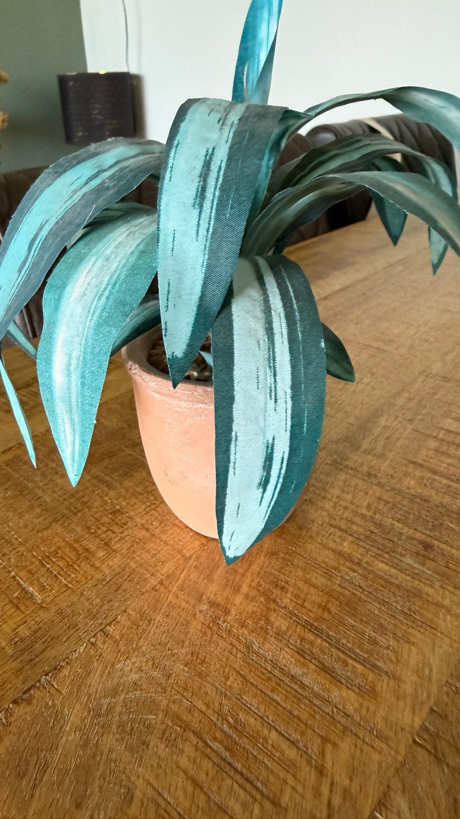 Kunstplant in terracotta pot - Groen/Blauw, Huis en Inrichting, Binnen, Groen, Kunstplant, Ophalen of Verzenden