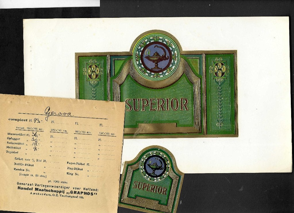 Gebr. Klingenberg  set etiket   Gerova, Ophalen of Verzenden, Gebruikt, Sigarenbandjes
