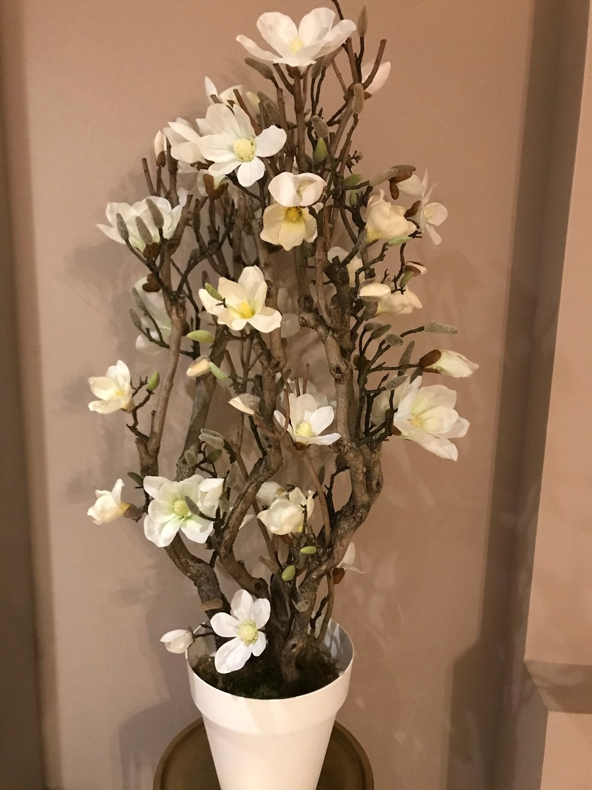 Decoratieve Kunstbloesem in Pot - Wit/Crème, Ophalen, Binnen, Gebruikt, Wit
