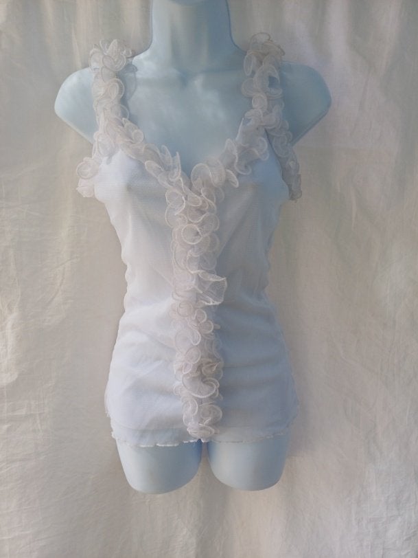 Gaaf wit dames shirt mt S/M merk Luc Ce, Kleding | Dames, Carnaval, ., Ophalen of Verzenden, Zo goed als nieuw