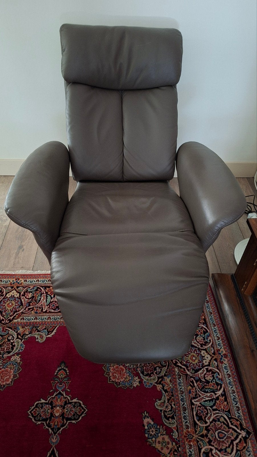Luxe leren Meubelzorg met elektrische verstelling, Ophalen, Gebruikt, 100 tot 125 cm, Modern, Comfort