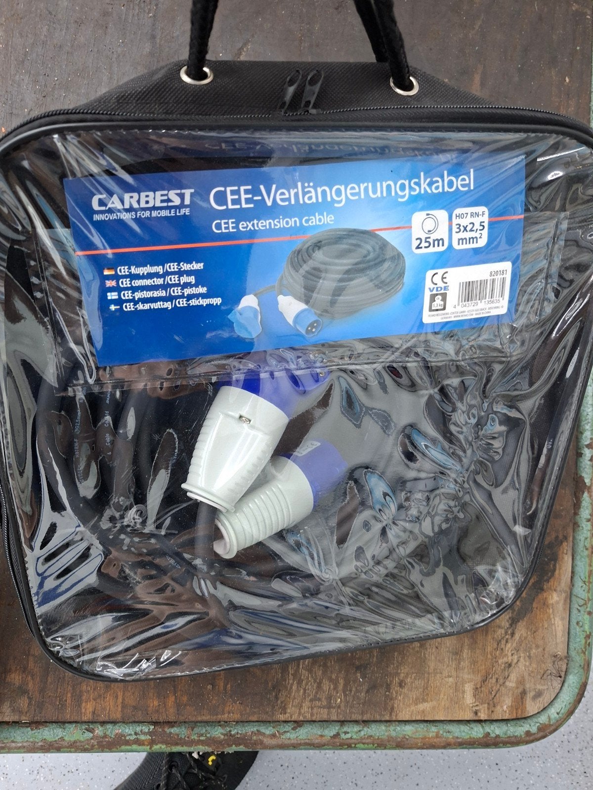 Carbest CEE-verlengkabel 25 meter nieuw in verpakking, Ophalen of Verzenden