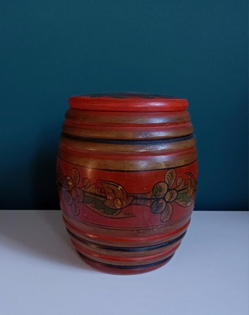 Traditionele handgemaakte houten Russische voorraadpot, Ophalen of Verzenden