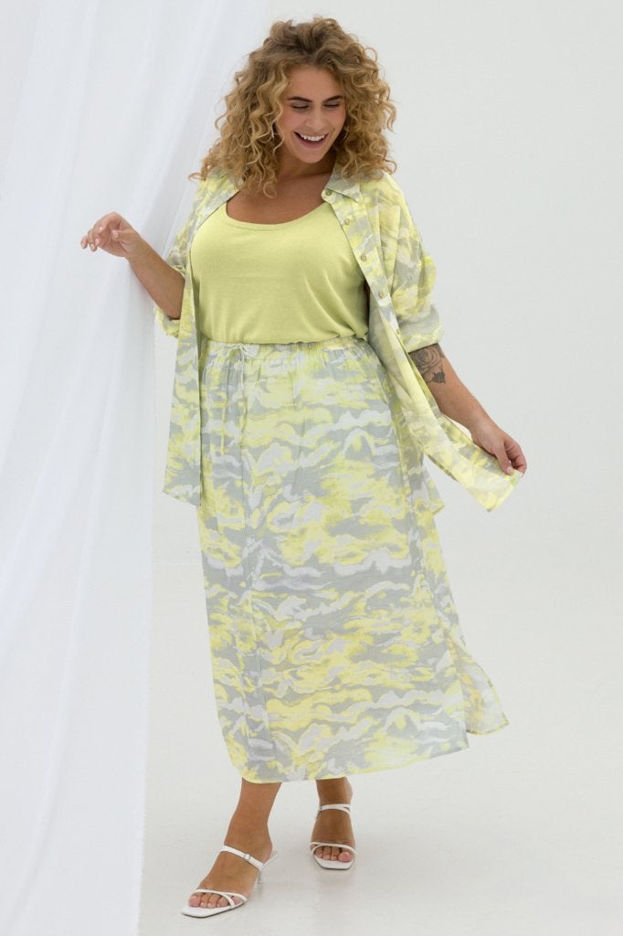 8049  Rok ULDA van YESTA - maat 46, Kleding | Dames, Verzenden, Rok, Grijs, Nieuw