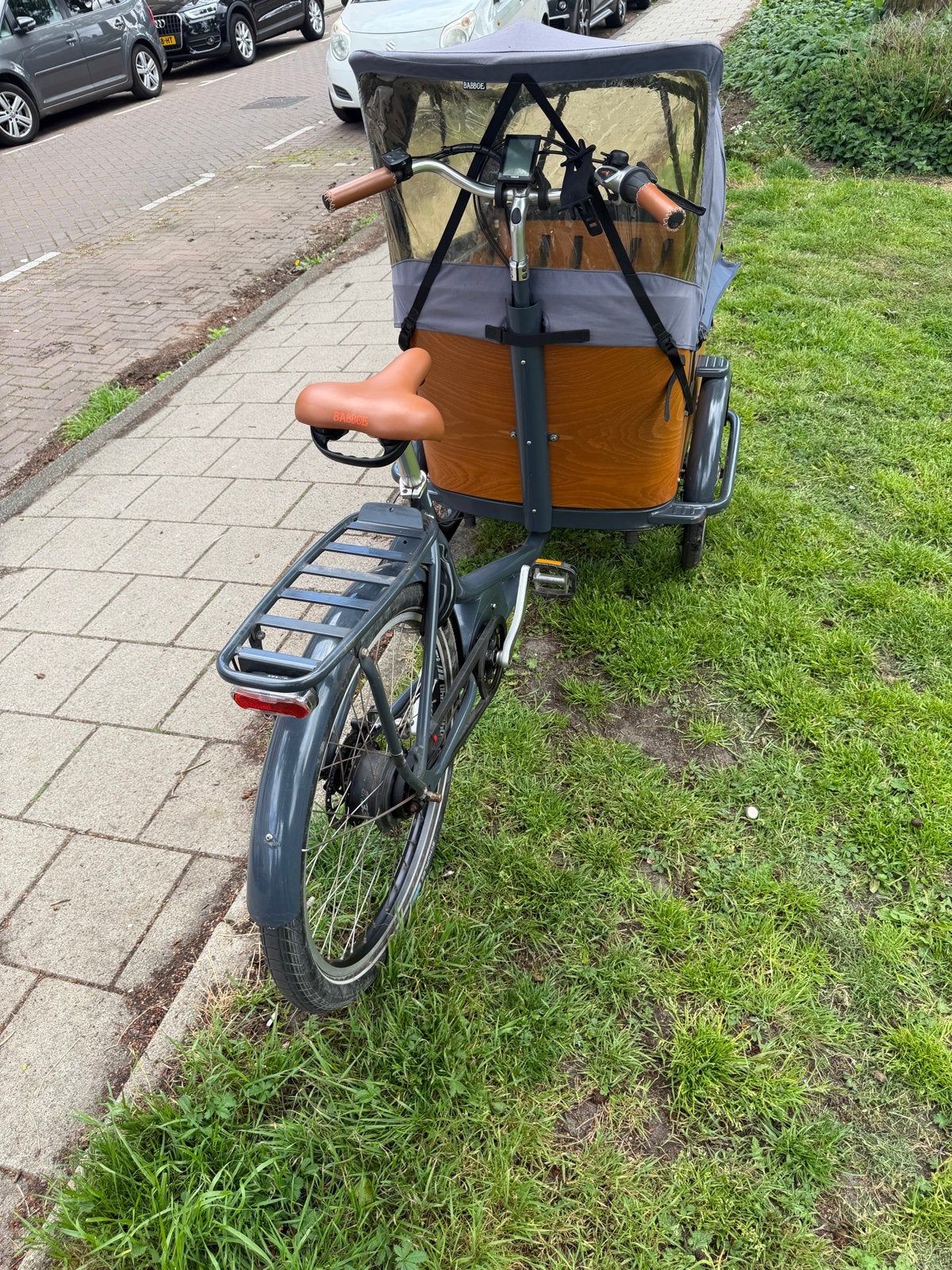 Babboe Curve Bakfiets met Huif - Elektrisch, Gebruikt, Elektrisch, 2 kinderen, Schijfrem