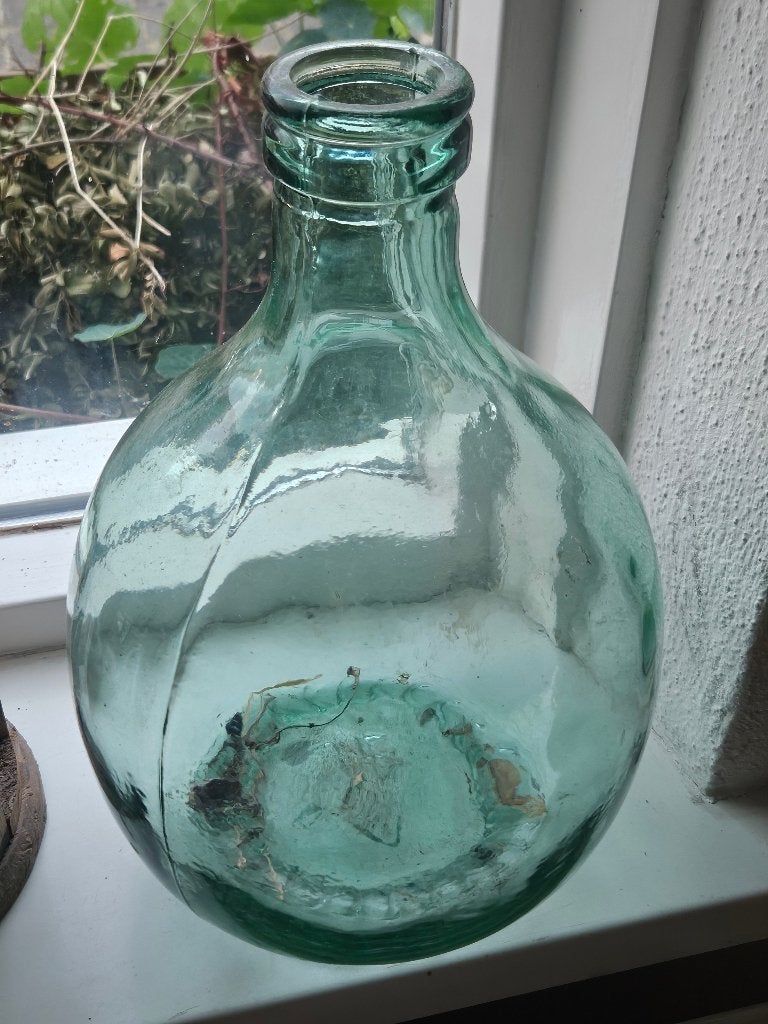 Glazen fles, Ophalen, Gebruikt, Transparant, Glas