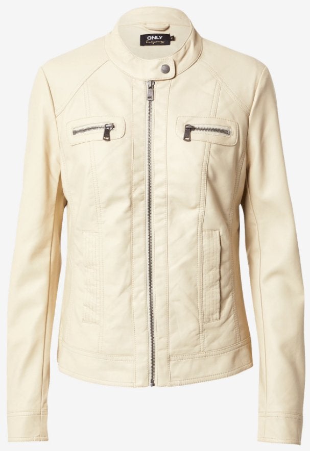 ONLY jack ecru beige PU leer maat 38 - als nieuw, Maat 38/40 (M), Beige, Ophalen of Verzenden, ONLY