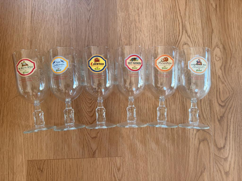 Grolsch bierglazen in nieuwstaat - Set van 6, Nieuw, Ophalen of Verzenden, Meerkleurig, Overige merken