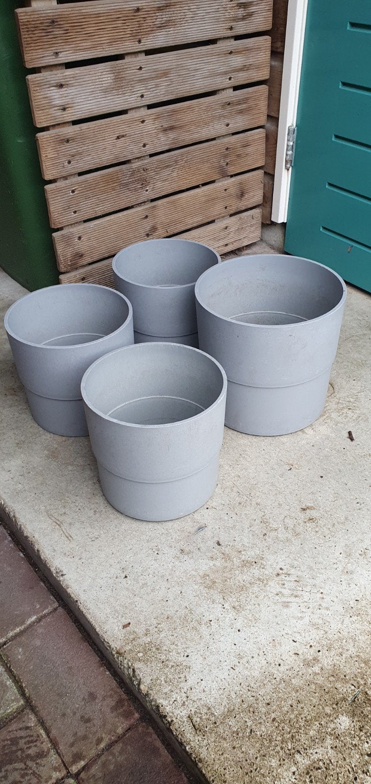 4 grijze IKEA Nypon potten en 4 aardewerk potten, Tuin en Terras, Ophalen