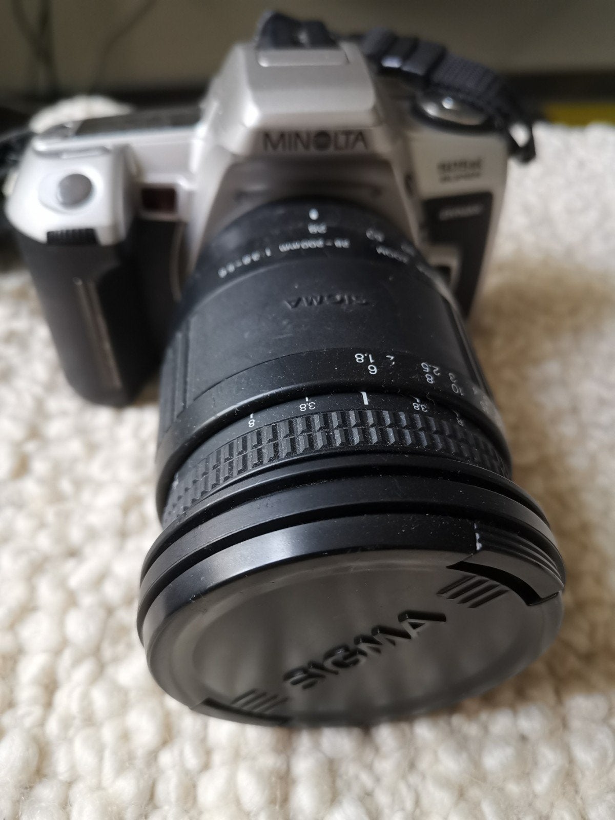 Minolta 505si spiegelreflexcamera met Sigma lens, Ophalen of Verzenden, Gebruikt, Spiegelreflex, Minolta