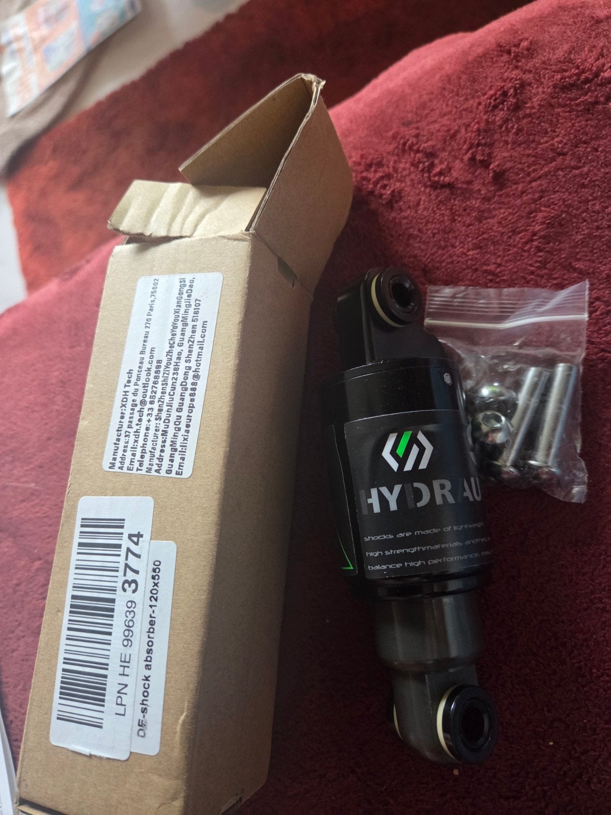 Hydraulische Achterschokdemper voor E-bike/Mountainbike, Fietsen en Brommers, HYDRAU, Overige typen, Ophalen of Verzenden, Aluminium