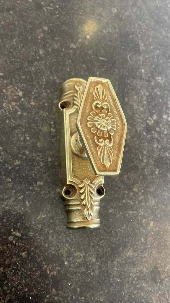 1x Krukespagnolet Frans Messing ANTIEK Goud raam espagnolet, Ophalen of Verzenden, Gebruikt, Koper of Messing, Klink of Kruk