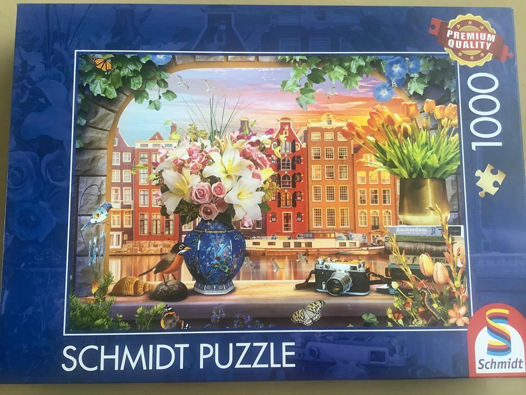 Schmidt puzzel 1000 stukjes Bezoek aan Amsterdam, Hobby en Vrije tijd, Denksport en Puzzels, Ophalen, 500 t/m 1500 stukjes, Zo goed als nieuw