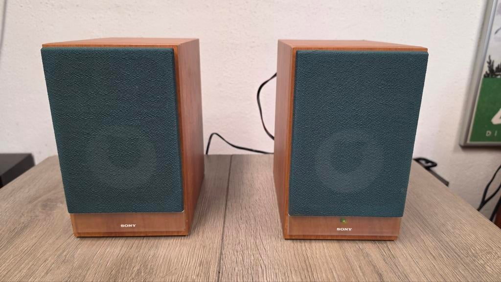 Sony SA-N11 actieve luidspreker set - woodcase uitvoering, Gebruikt, Ophalen of Verzenden, Sony, Sony