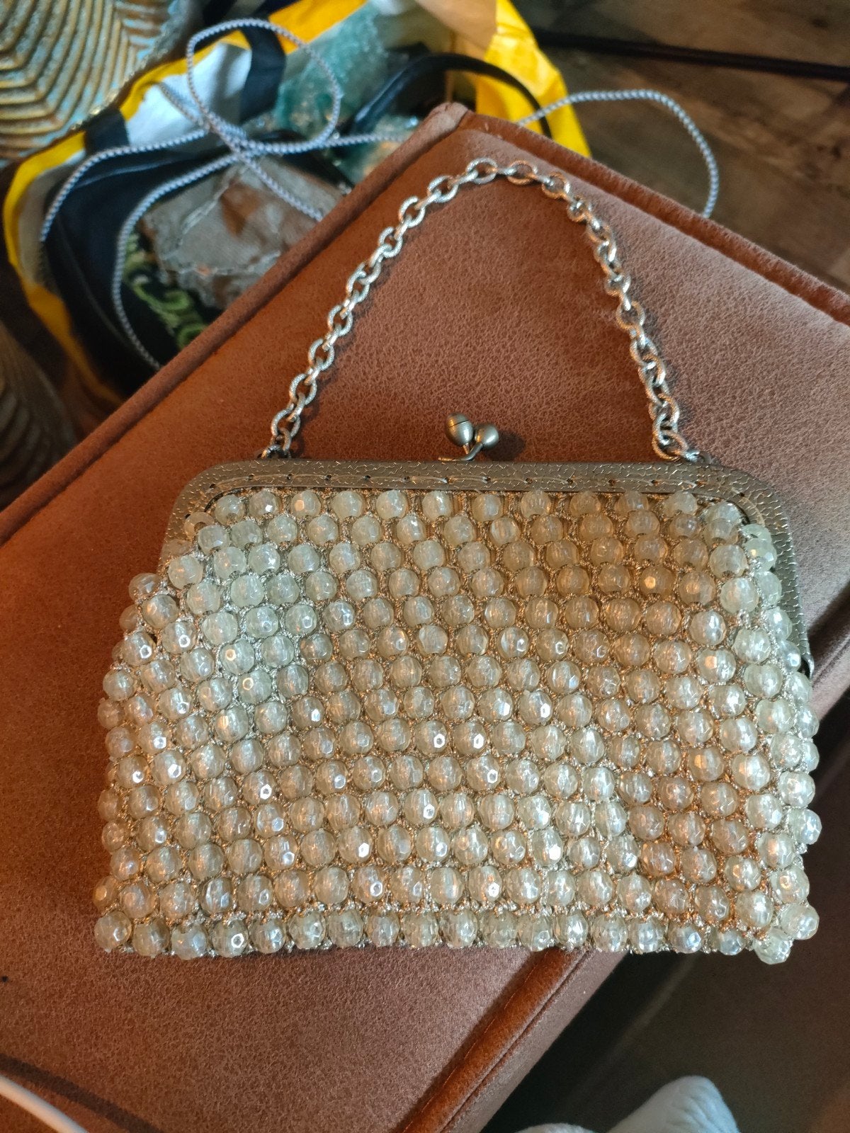 prachtige vintage avond tasje van glas Kristal, Ophalen of Verzenden, Dames