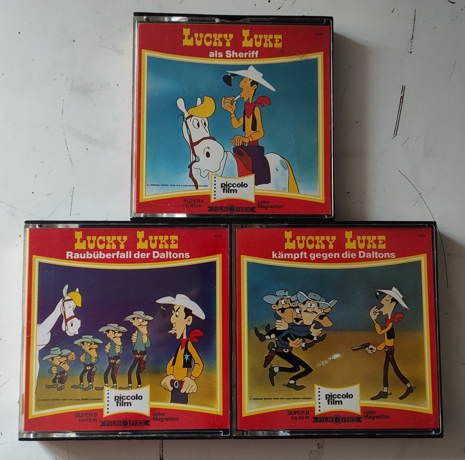 3 x LUCKY LUKE SUPER 8 KLEUR GELUID, Audio, Tv en Foto, Filmrollen, Ophalen of Verzenden, 8mm film