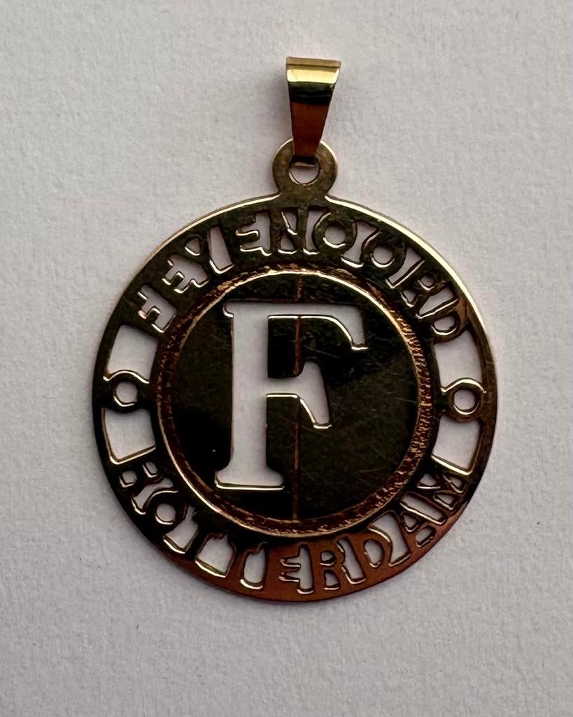 Feyenoord logo, 14K gouden hanger, Ophalen, Zo goed als nieuw, Goud, Goud