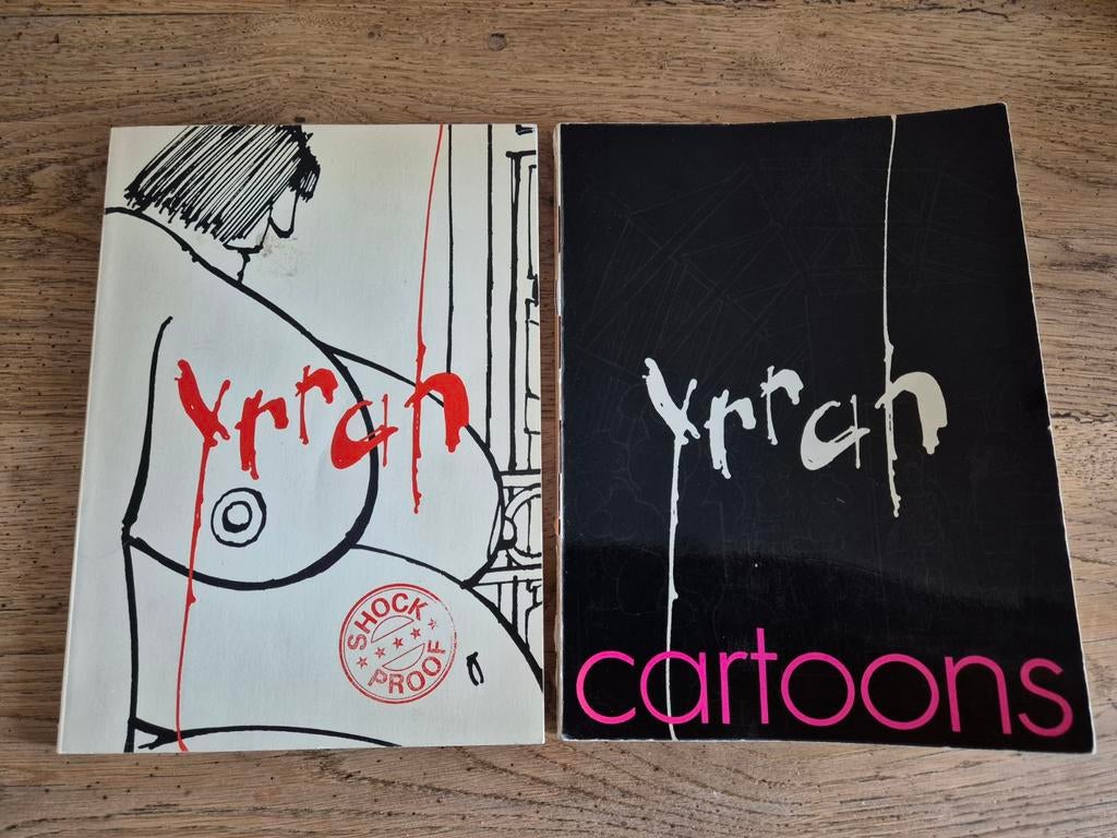 2 boeken van Yrrah: Cartoons en Shockproof, Boeken, Ophalen of Verzenden