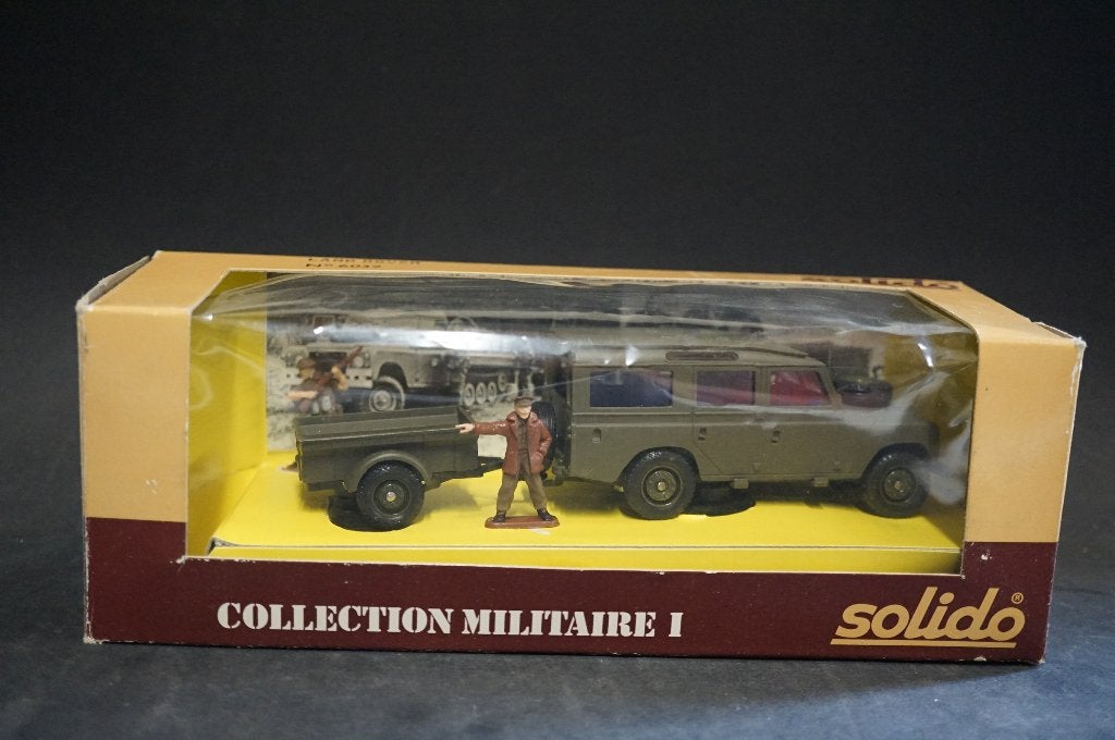 Solido Land rover militair - 1/43 - TOP, Ophalen of Verzenden, Zo goed als nieuw, Auto, Solido