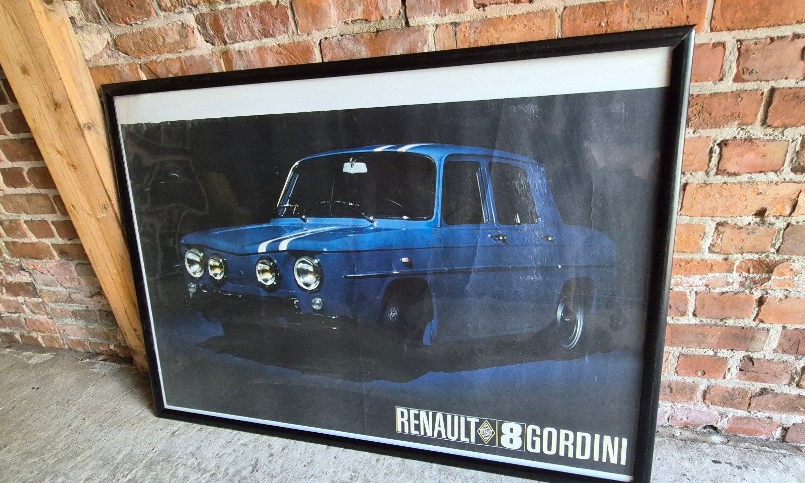 Renault 8 Gordini Affiche - Zeer mooie oude poster, Ophalen of Verzenden, Gebruikt, Auto's