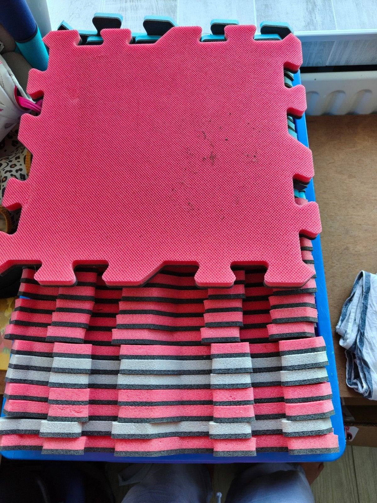 33 stuks speelmatten, puzzelmatten, vloertegels, Ophalen of Verzenden, Gebruikt, Jongen of Meisje
