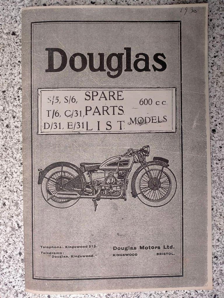 Kopie onderdelenboekje Douglas 1930., Ophalen of Verzenden