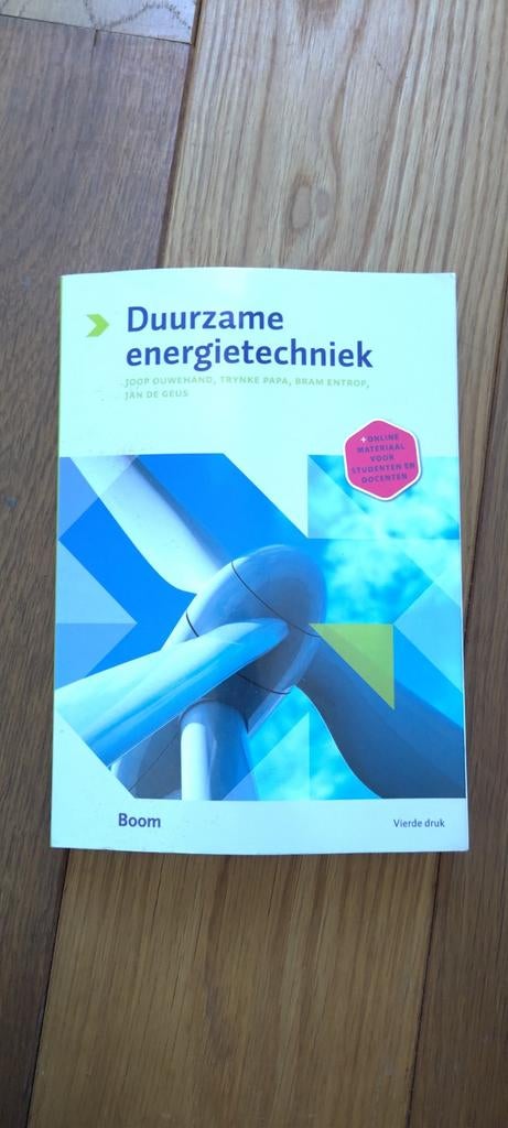 Duurzame energietechniek - Vierde druk, Joop Ouwehand, Trynke Papa, Bram Entrop, Jan de Geus, Zo goed als nieuw, Beta, HBO