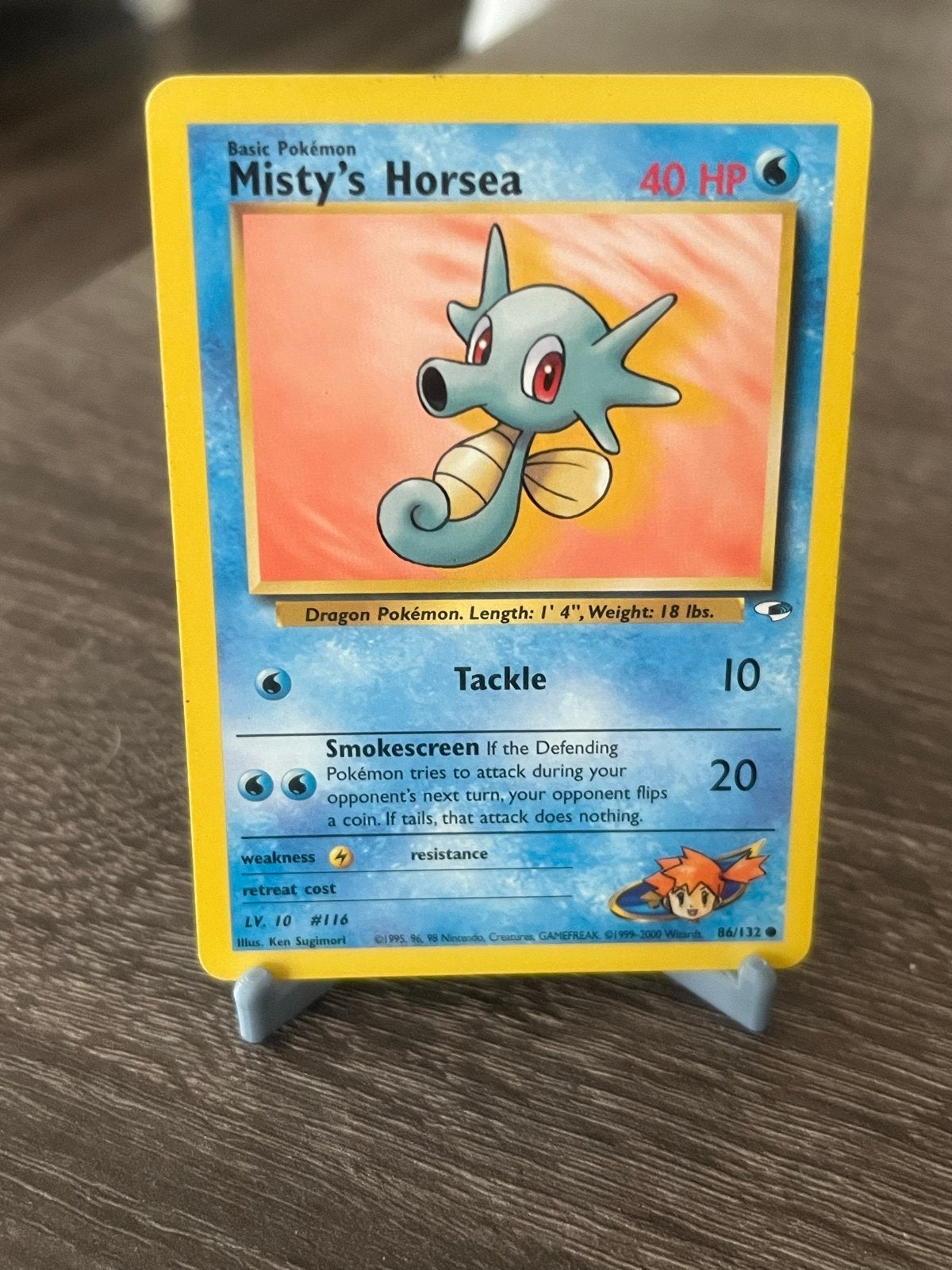 Misty's Horsea (86/132) - Gym Heroes - EX, Ophalen of Verzenden, Zo goed als nieuw, Losse kaart
