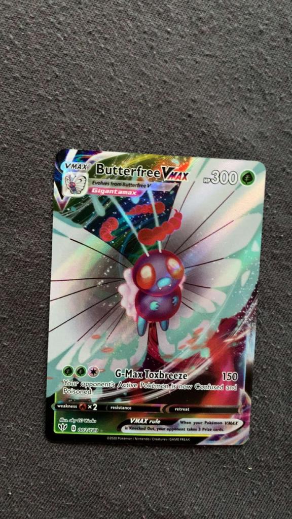 Butterfree VMax, Ophalen of Verzenden, Zo goed als nieuw, Losse kaart