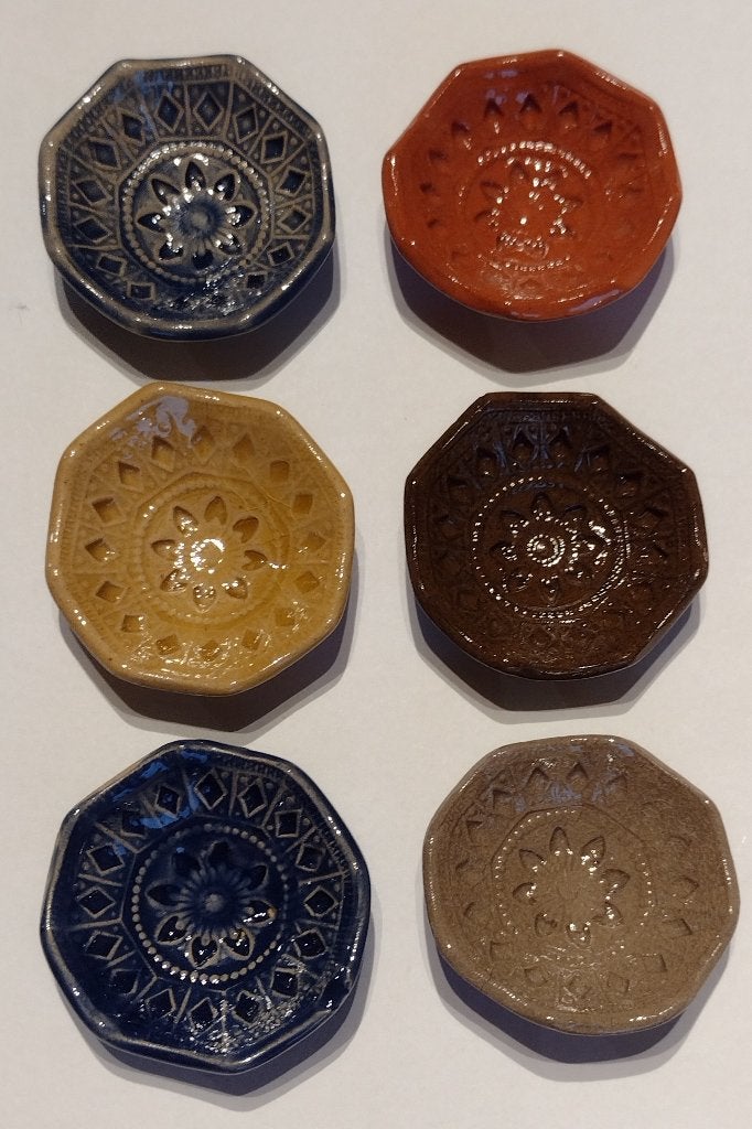 geglazuurde schaal in div. kleuren diameter 3,5 cm Fennicole, Ophalen, Nieuw, Gebruiksvoorwerp