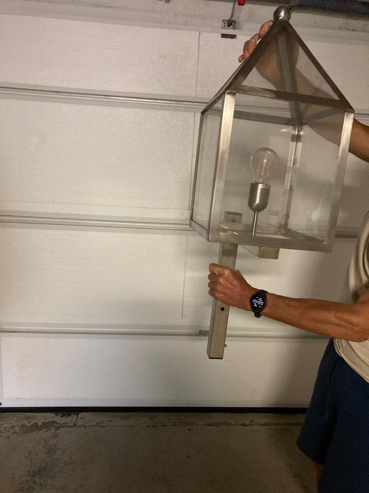 Jan des Bouvrie design buitenlamp / lantaarn (RVS), Metaal, Overige merken, Gebruikt, Waterbestendig