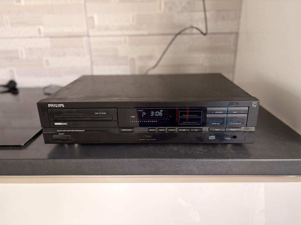 Philips CD600 Vintage High-End CD Speler – Twin DAC – Werken, Ophalen of Verzenden, Gebruikt, Philips